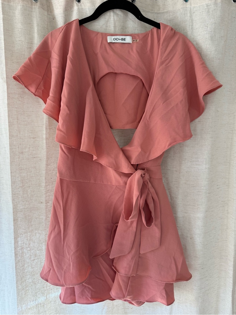 DO+BE Rose Pink V-Neck Ruffle Top